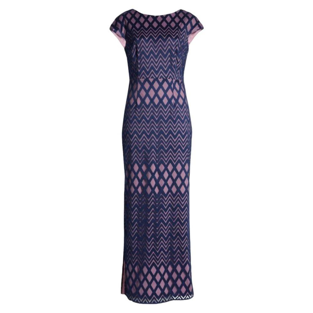 Js Collections Linda Cap Sleeve Column Gown Blue … - image 2